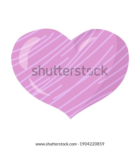 Heart with stripes. Decor element in pastel colors. vector illustration drawn in cartoon style isolated on white background