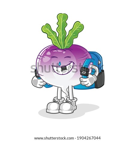 turnip goes to school vector. cartoon character