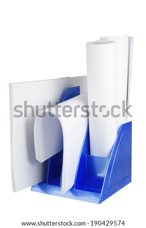 Papers on White Background