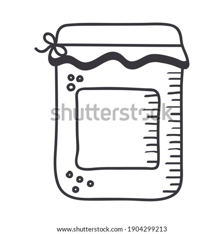 honey jar hand draw and line style icon design, healthy organic food and sweet heme Vector illustration