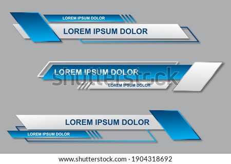 Three geometric lower third banners set design. Modern geometric lower third banner template design. Colorful lower thirds set template vector. Modern, simple, clean design style Royalty-Free Stock Photo #1904318692