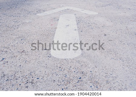 Go straight direction on the cement road
