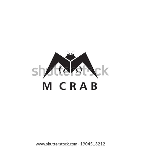 Letter M logo vector illustration of a crab icon design
