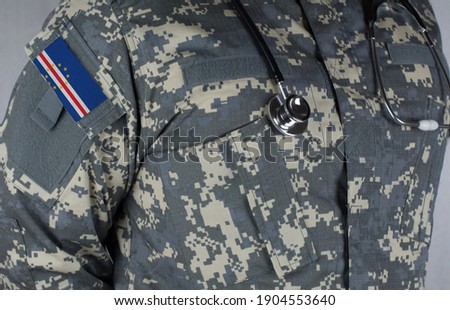 Cape Verde Island Army doctor with stethoscope over his neck