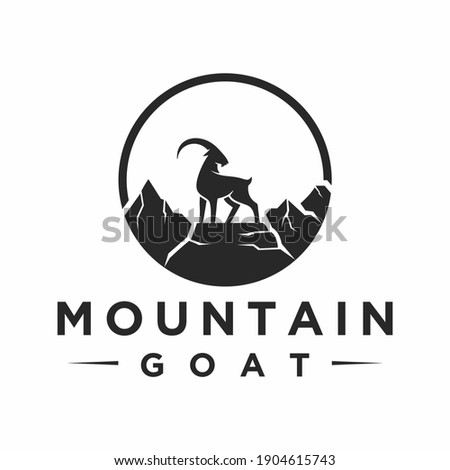 mountain goat logo, icon and template Royalty-Free Stock Photo #1904615743