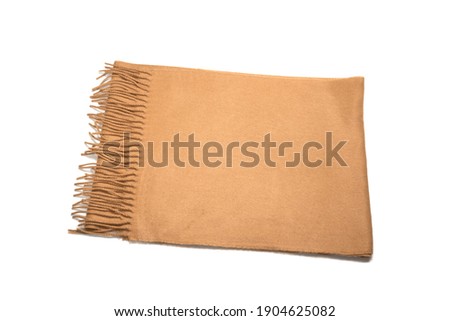 Brown scarf isolated on white background. 