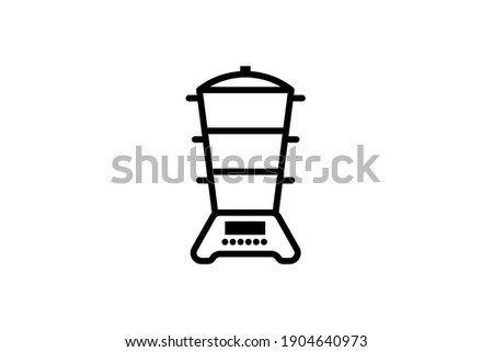 Double boiler icon. Vector linear sign, symbol, logo of kitchen double boiler for mobile concept and web design. Icon for the website of the store of household appliances, gadgets and electronics.