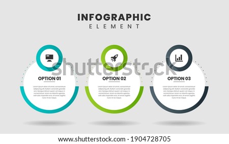 Vector Graphic of Infographic Element Design Templates with Icons and 3 Options or Steps. Suitable for Process Diagram, Presentations, Workflow Layout, Banner, Flow Chart, Infographic. Royalty-Free Stock Photo #1904728705