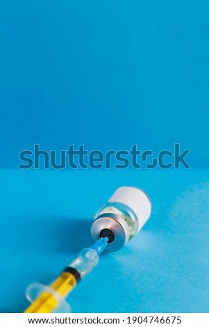 medical syringe with a vaccine