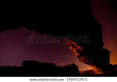 Night Sky Picture of a Basaltic Natural Arch