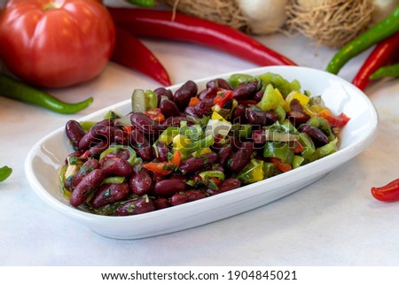 Mexican salad. Healthy food. Snack meal served alongside the main course. Natural vegetarian food.
