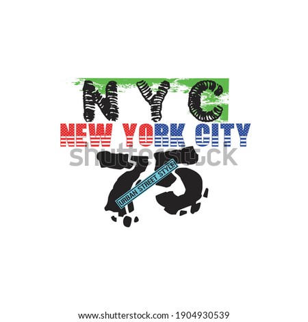 lettering number 75 typography new york city design graphic for t-shirt print vector illustration