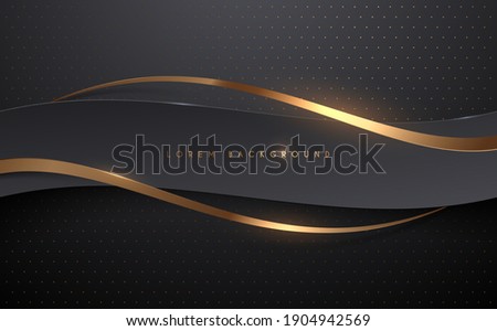 Black and gold ribbons abstract background