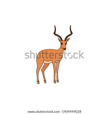 animal antilope fill line icon vector illustration