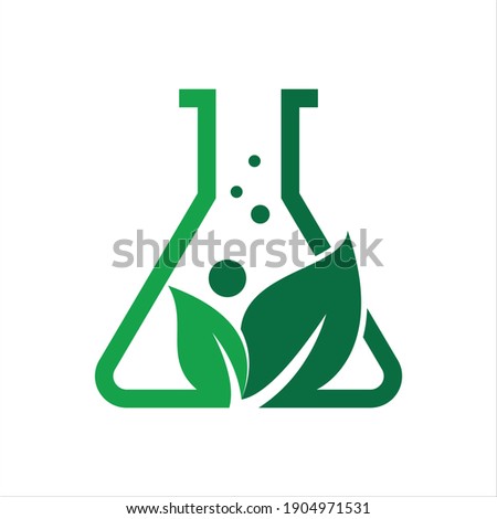 leaf and lab logo design vector