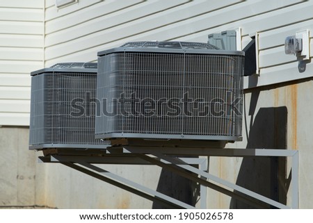 air conditioner near the new house unit cooling