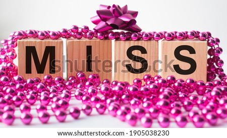 congratulations MISS on wooden cubes. valentine's day, holidays