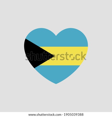 Bahamas flag in heart shape vector love Bahamas