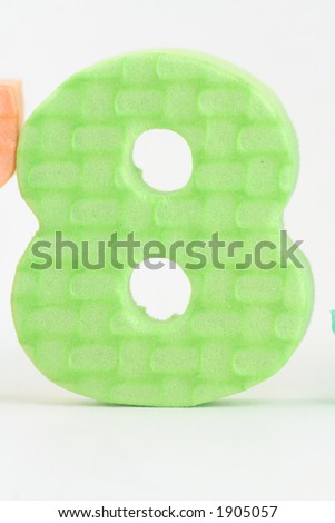 colorful number with white background.