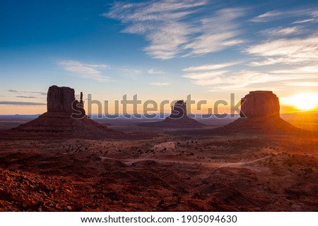 sunrise over the monument valley 