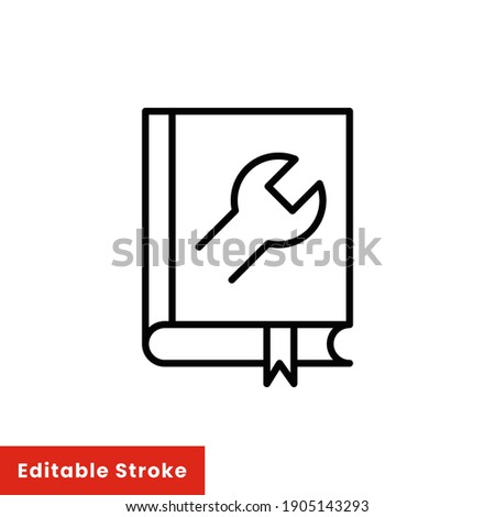 Help and support icon. Simple line style for web template and app. Call center, assist, service, contact, phone, computer, info, vector illustration design on white background. Editable stroke EPS 10