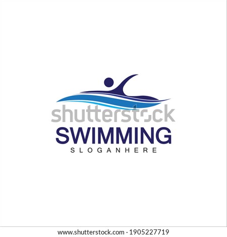 Swimming logo vector illustration design.Swimming Club. Swimmer logo design template
