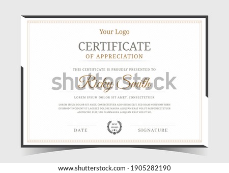 Certificate of Appreciation template, certificate of achievement, awards diploma template Royalty-Free Stock Photo #1905282190