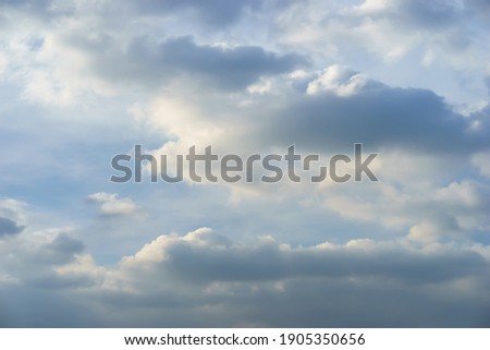 The vast clear blue sky and beautiful clouds on good weather in the morning. Background nature landscape.