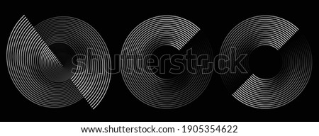 Circular spiral sound wave rhythm from lines. Royalty-Free Stock Photo #1905354622