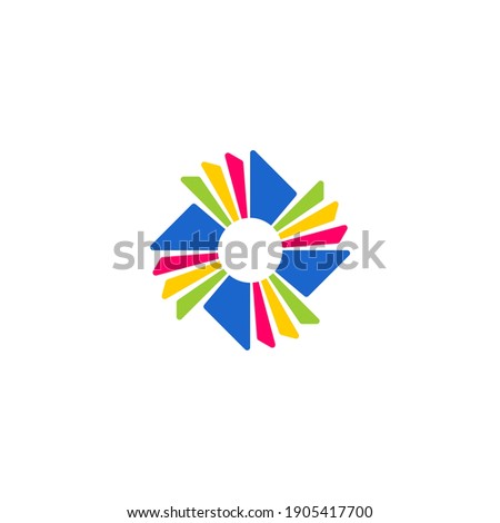 Colorful propeller book logo design
