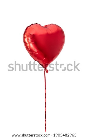 Heart Balloon. Set of red foil balloons on white background. Banner design.