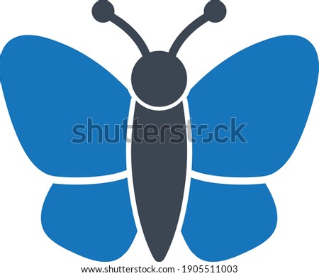 Blue butterfly icon vector illustration 