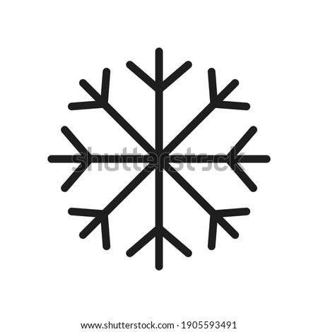 Snowflake symbol. Isolated on white background.