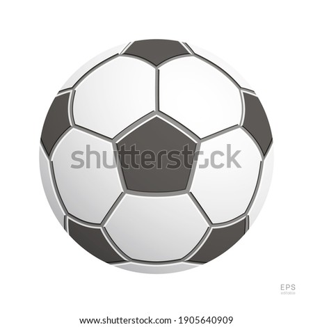 Football Vector Icon. Black and White Soccer Ball. Front View
