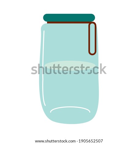 glass jar with blue cover design, Cook kitchen eat and food theme Vector illustration