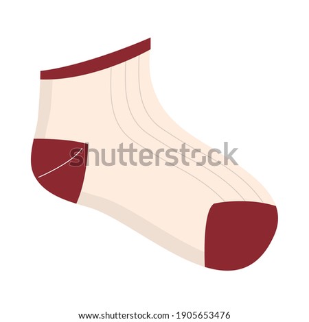 white and red sock design, Cloth fashion style wear and store theme Vector illustration