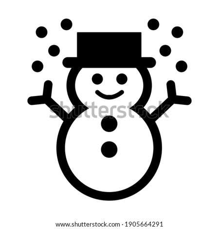 Snowman icon isolated vector illustration on white background. High quality black style vector icon