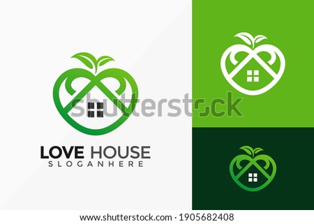 Love House and Tree Home Logo Design, Minimalist Logos Designs Vector Illustration Template