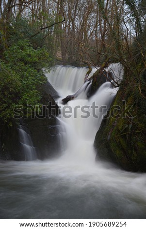 a view of the waterfall at furnace in ceredigion taken with a slow shutter speed