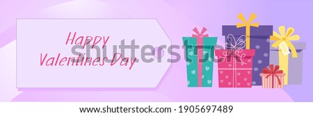 Banner or postcard  for Valentines Day in 14 February. Sales concept