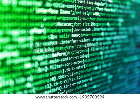 Software developer programming code on computer. Computer program preview. Developer working on websites codes in office. Abstract computer script  code. RNN Neural Network source code