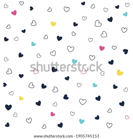 Illustration pattern heart with colors and background for fashion design or other products