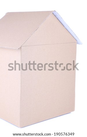 Cardboard house isolated on white