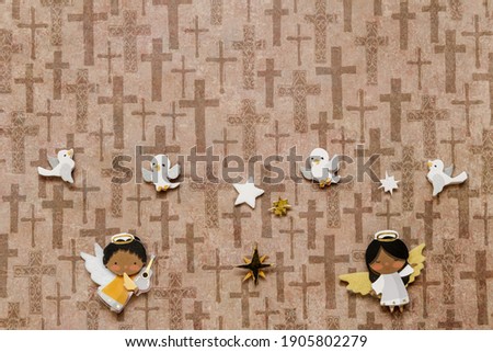 afro american angels with doves and stars