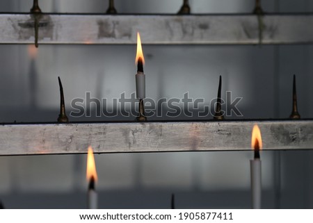candle light  in winter room