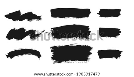 Brush vector set. Collection of freehand grunge ink elements