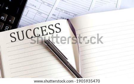 Notebook with Toolls ,Notes about SUCCESS