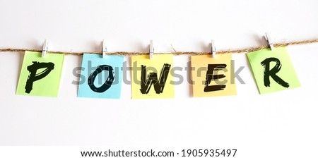 POWER concept - colorful sticky notes with word seo on the white background
