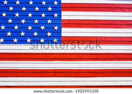 American flag in wooden boards.