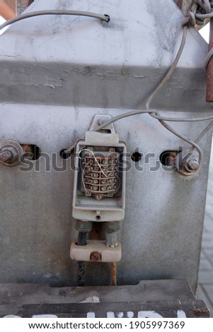 close up view of a technical device for electricity